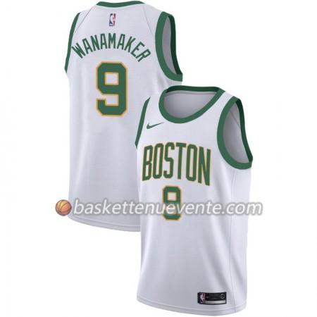 Maillot Basket Boston Celtics Bradley Wanamaker 9 2018-19 Nike City Edition Blanc Swingman - Homme